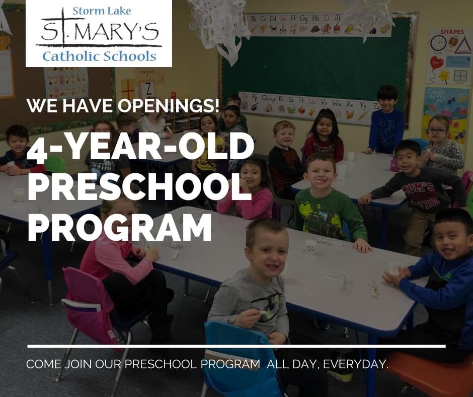 Act fast! We have a few seats available for our 4-year-old preschool! 

Call 712.732.4166 today to enroll your child for our all day preschool program!