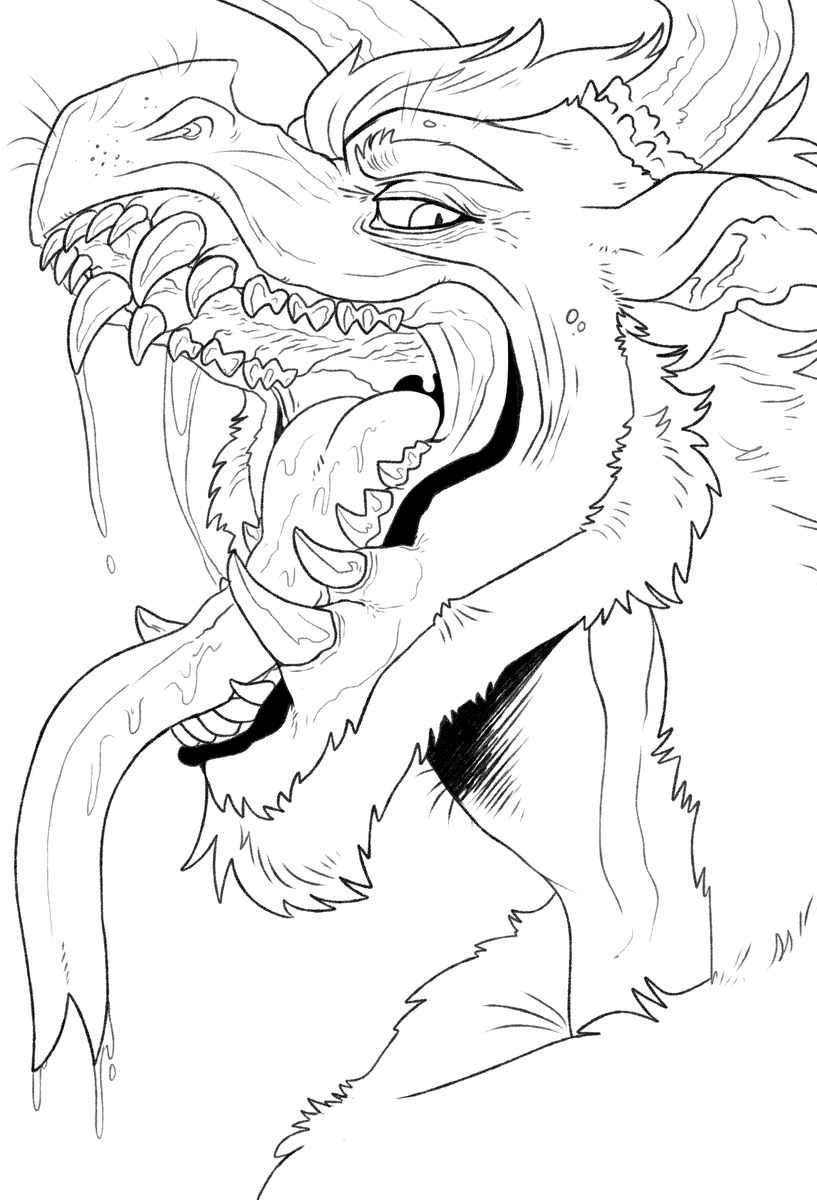 Old man with long tongue 