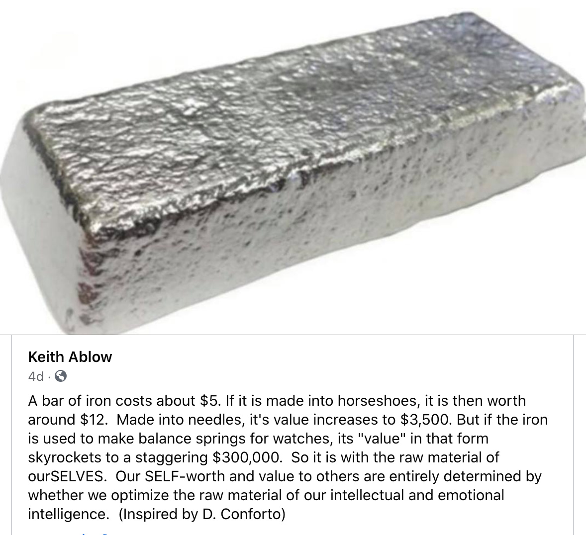 What value do you bring to the world? What's that worth? Are you merely laying bricks, or are you building a cathedral?