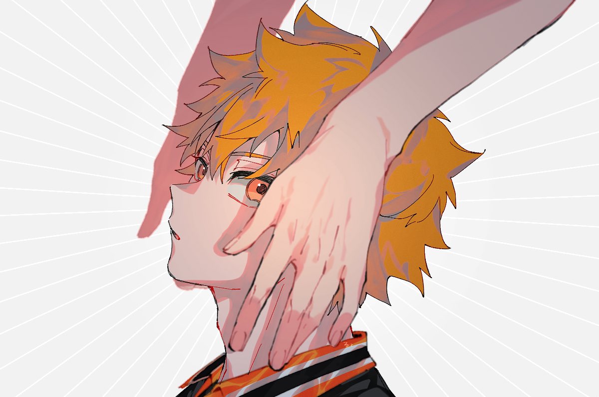 short hair male focus 1boy volleyball uniform solo focus orange hair looking at viewer  illustration images