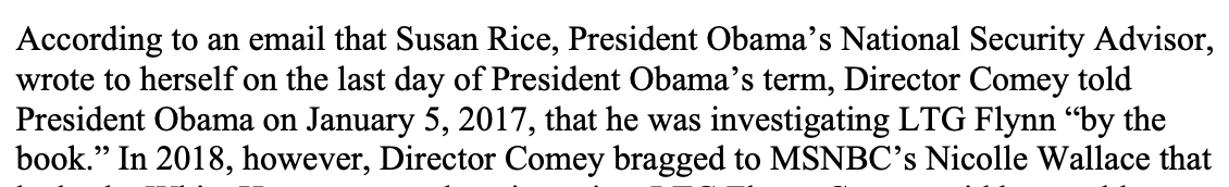 In a document that purports to show Obama targeted Trump, the HJC GOP describes Obama not targeting Trump, then to substantiate their point focus on an event that didn't happen during the Obama Admin.