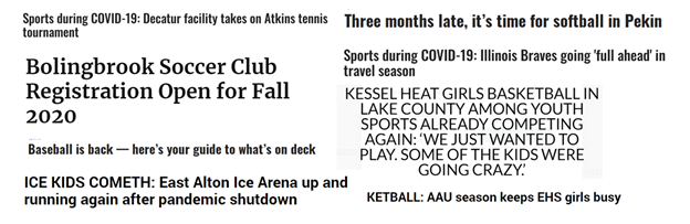 9/14 Furthermore,  @IDPH and  @GovPritzker are allowing Club/Youth sports to play this fall as it does not conflict with Illinois’ Phase 4 rules: