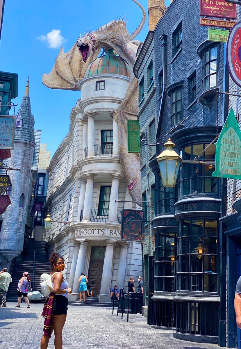 Sisleeeer's tweet photo. COVID couldn’t stop us 💖✨🔮🖤 #MagicKingdom #universalstudios #Gringots #happiestplaceonearth #Orlando https://t.co/3NOn4mbV2F