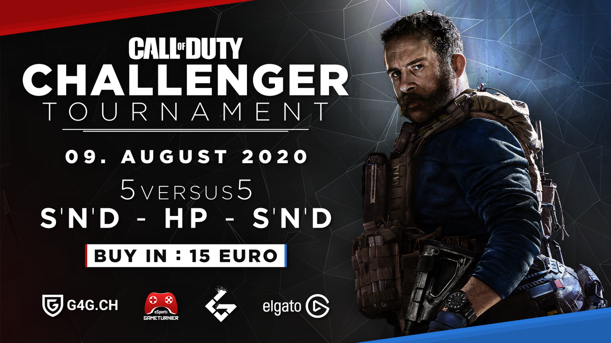 CoD Challenger Tournament

🏆 Am 09.08 findet das erste Turnier auf unserer Seite mit Respawn Modes statt!
Gespielt wird SND-HP-SND.

💰 15€ Buy-In and folgende Adresse: paypal.me/LavityGaming

▶️ Anmeldung : bit.ly/3jMQwGm

@LavityGaming #G4GCH <a href="/elgatogamingDE/">Elgato</a> #CODCT