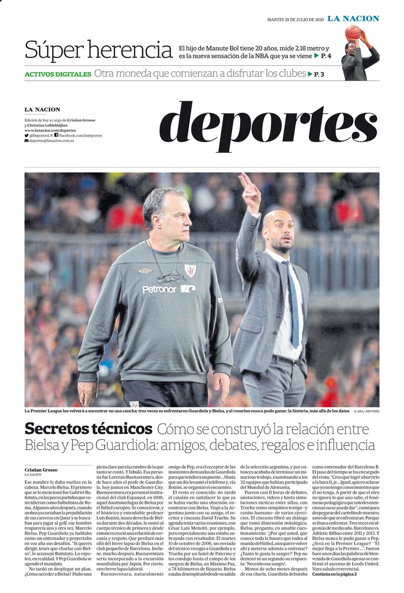 crgrosso's tweet photo. Los secretos de una relación de admiración, debates y diferencias: la historia Bielsa-Guardiola. Orígenes, afinidades, regalos e influencia. ¿En qué se parecen sus equipos? Hoy, en @LANACION, junto con @cleble 
Los hombres, https://t.co/RDq0Z3WGf5, los DT, https://t.co/hACNS5JLVd https://t.co/otxrnSG2Zm
