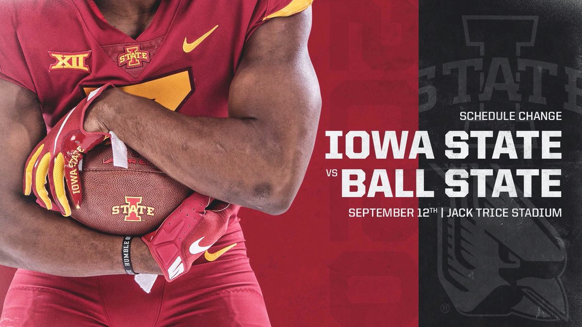 CycloneFB's tweet photo. Cyclones add Ball State to 2020 Football slate.
🌪️🚨🌪️ https://t.co/7DooVh6UYR