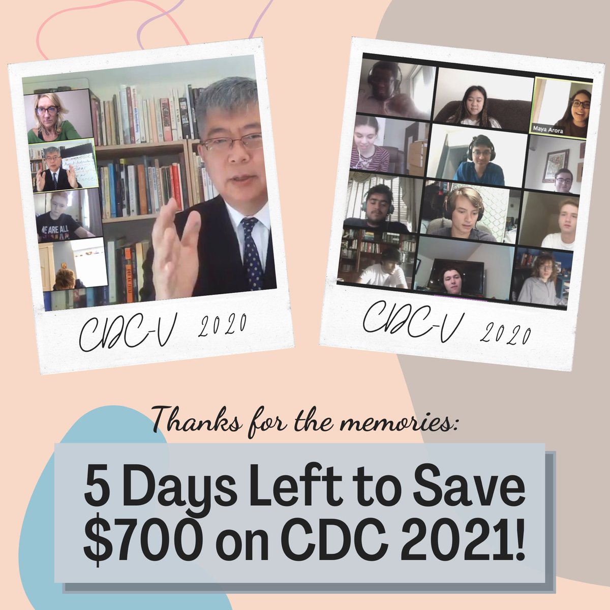 classicdebate1's tweet photo. Thank you all for a memorable CDC-V 2020! There are only 5 days left to get $700 off CDC-V or CDC-Miami University for our 2021 summer camp! See our website for more information! https://t.co/53HXXn7cAi