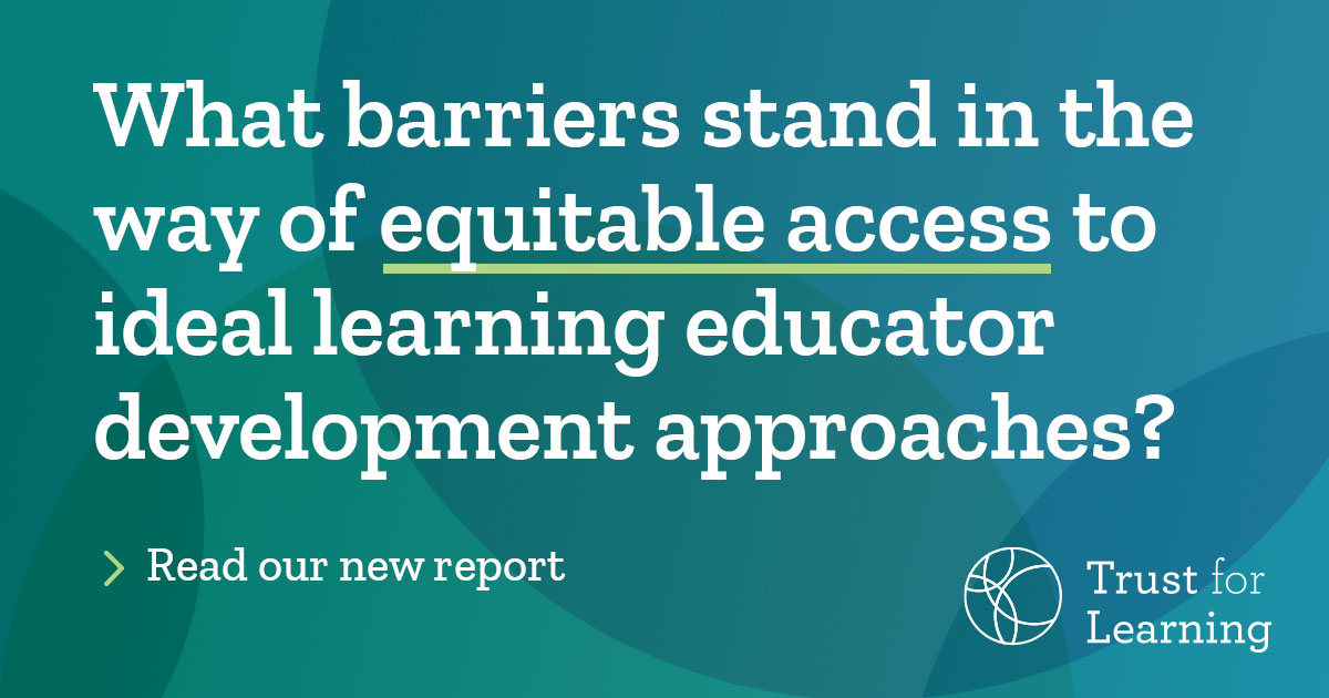 trustfrlearning's tweet photo. Read and share a brand new report out today from the #ideallearning roundtable on #equity and high-quality educator development approaches. #idealpathways #ece #racialequity https://t.co/8RbcjjYycd https://t.co/bqon0iCE9m