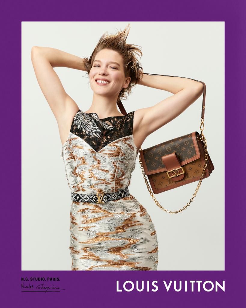 LouisVuitton's tweet photo. #LeaSeydoux for #LVFW20. For his new #LouisVuitton campaign, @TWNGhesquiere photographed a cast of celebrity friends, kindred spirits, and favorite faces for a very personal gallery of portraits. Discover the first images of the campaign and stay tuned for more. https://t.co/QYFyqPysZj