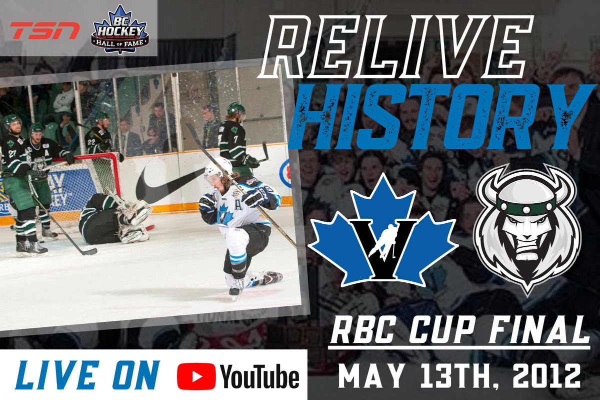 We've got a big announcement! 📺

Thanks to <a href="/TSN_Sports/">TSN</a>, we will be replaying the 2012 RBC Cup Final as the Vees captured their third national championship!

The game will be re-broadcasted on Friday, July 31st at 7 PM on our YouTube channel!

#BCHL | #VeesRewind