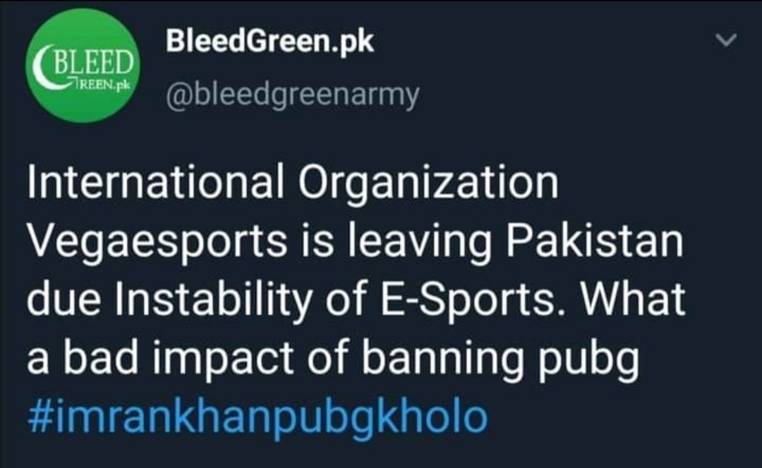 Fa914Fahadali's tweet photo. Our ESports Community Is affected Hugely Due to this ban!
#ImranKhanKhulwaoPUBG https://t.co/XNEnx7hiXc