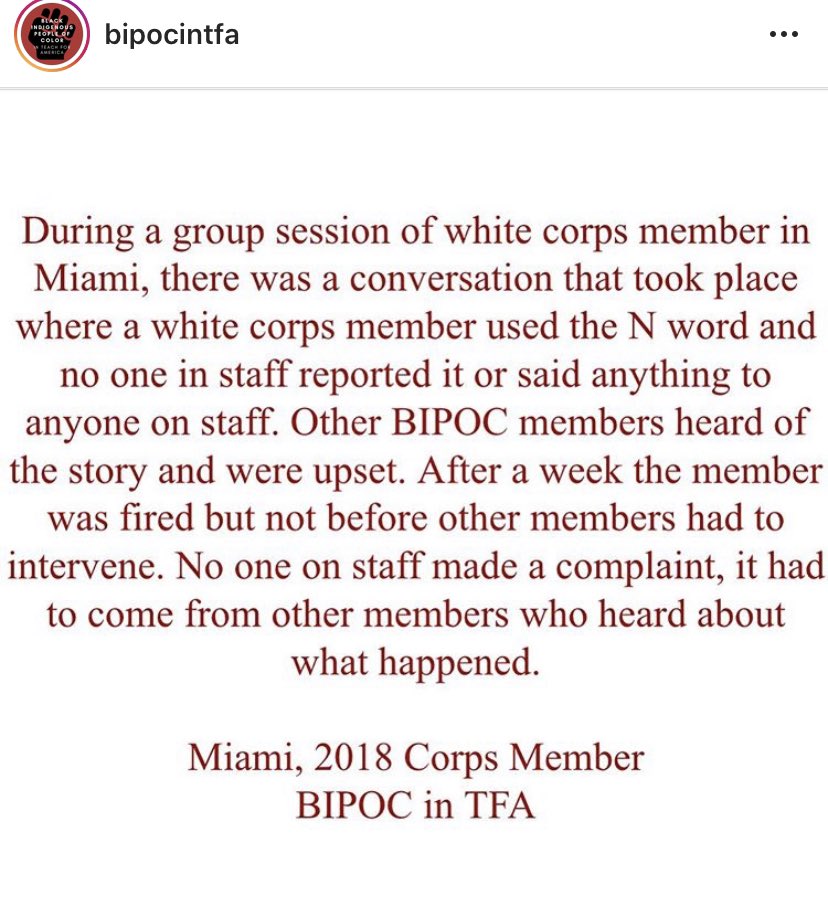 I’m so grateful for movements like  #BIPOCinTFA for giving folx in our community a voice and a space for truth that we can’t always share. I don’t know who the author of the post was but if you’re reading this — I love you and I’m sorry. (11/16)