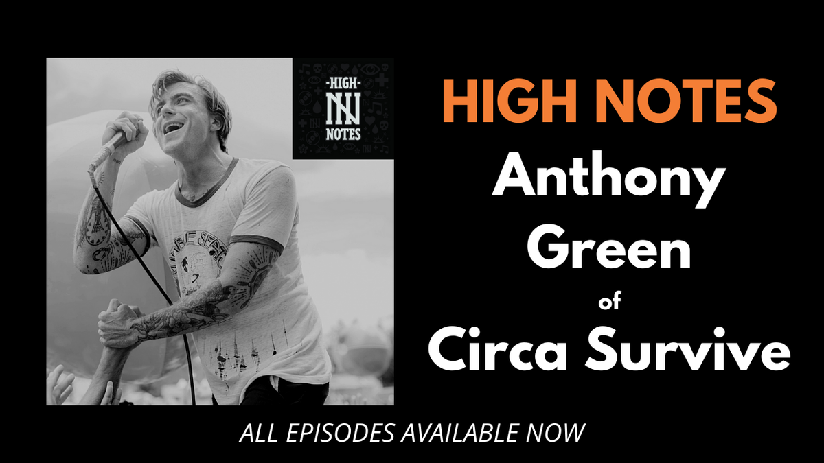 . @AnthonyGreen of  @circasurvive and  @Saosin has never hidden his struggles with addiction. In our conversation, Anthony discusses his recent time in rehab, and the role music (and his bands) played in saving his life.Listen now:  https://linktr.ee/highnotes Photo credit:  @whackkat