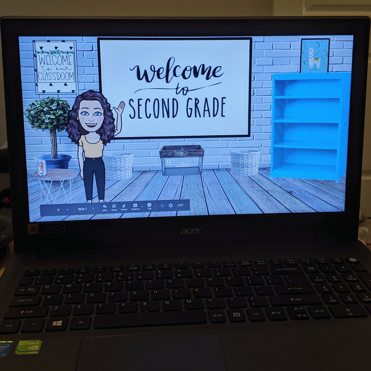 Mrs_Gawel's tweet photo. Setting up my classroom looks a little different this year. But as always, I just want to create a fun, inviting and safe environment for my students to learn and connect! 
#bitmojiclassroom #iteachsecond #newyearnewschool @WeldonSmithRR https://t.co/xP40ul1h49