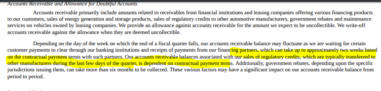 In which  $TSLA indirectly admits they claim Regulatory Credit revs far in advance of money being due & wait til the end of the Q to see how much they want to claim. $TSLA has emptied its regulatory credit cookie jar, (see also recognizing full deferred revs here).5/
