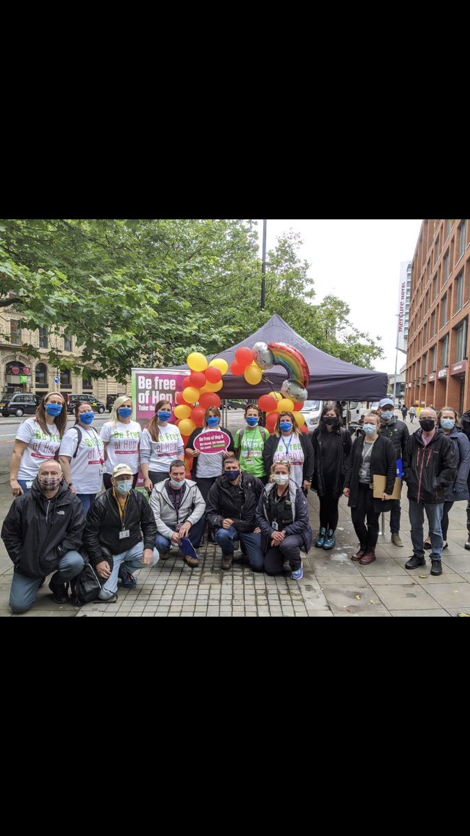 LinhepCNMGH's tweet photo. World hepatitis day! On Portland St with The Street Engagement Team! What a team! All working together for our street homeless community Amazing day! #streetengagement @grow_manchester @gmpolice @ManchesterASBAT @Coffee4Craig @ManCityCouncil @MrsHMR83 @KatherineA2Z  @jabugovilar https://t.co/A4wblJjRXK