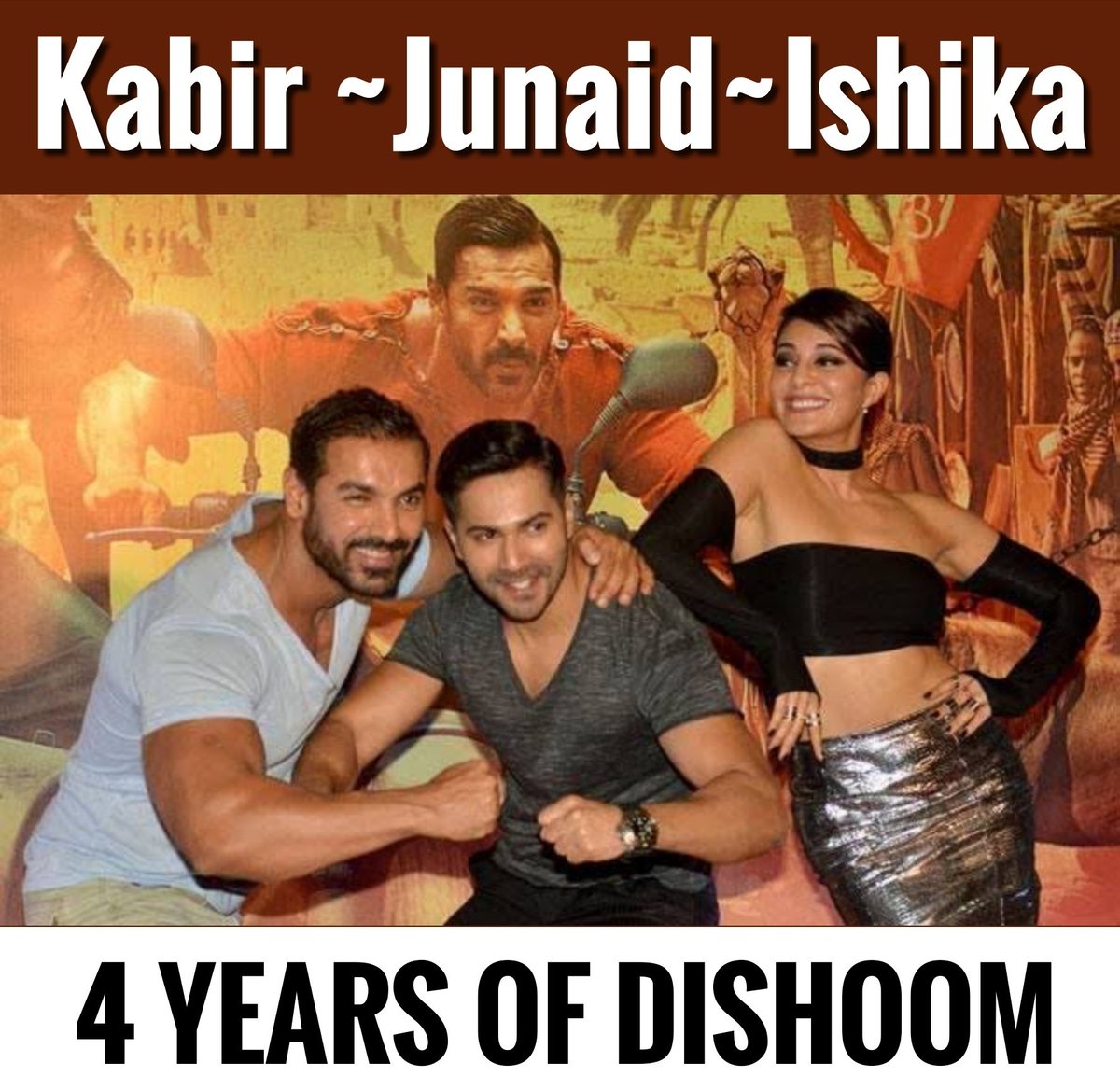 johnholick's tweet photo. #kabir
#Juniad
#ishika
@TheJohnAbraham @Asli_Jacqueline @Varun_dvn
#4YearsOfDishoom https://t.co/5rxnuXRY9K