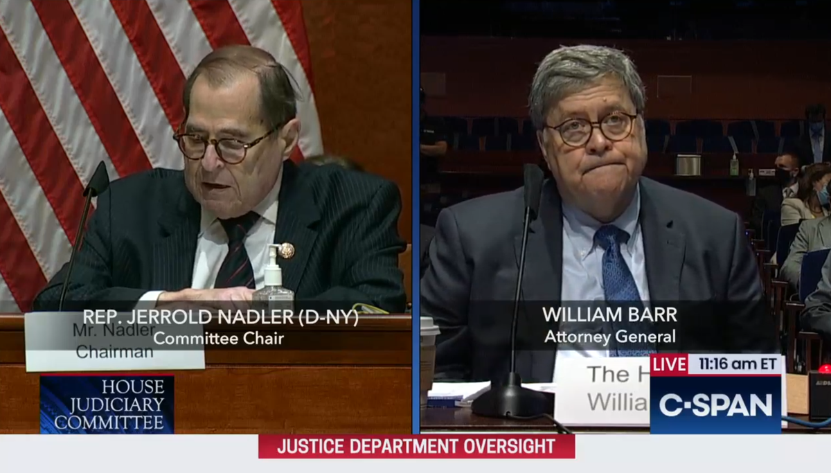 NADLER: TRUMP. JUSTICE. YOU. BAD. CORONAVIRUS. FUCK YOU. PILES OF DEAD BODIES. TEAR GAS. ALL THIS BULLSHIT. FUCK YOU. FUCK OFF. GET FUCKED.So, we have some significant critiques of your work thus far.