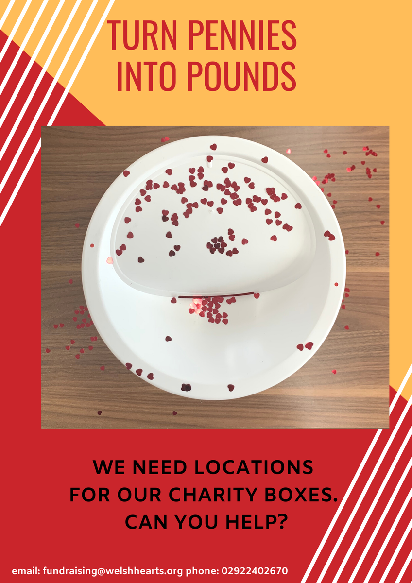 CalonHearts's tweet photo. Welsh Hearts is looking for locations for our charity tins and buckets, can you help us? 

If you would like one of charity tins, please contact us on 02922402670 or email us at fundraising@welshhearts.org

#CharityTuesday #WelshHearts #Wales #charity #Defibrillators https://t.co/eTBzFr5NU6