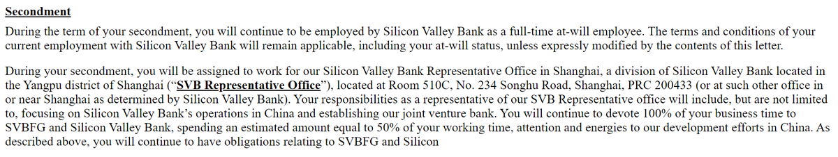 In 2011 SVB transferred their CEO to become Chairman of the Board & relocate to China to expand their business into the Chinese tech & biotech sectors. He also maintained his role as a Director on the board of the Federal Reserve Bank of San Francisco. https://www.sec.gov/Archives/edgar/data/719739/000119312511158420/dex1036.htm