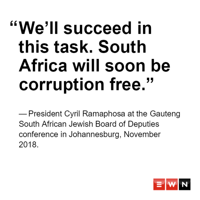ewnupdates's tweet photo. FROM THE ARCHIVES: In 2018, President Cyril Ramaphosa said that government is now more determined than ever to rid the country of corruption and that he had no doubt that South Africa will win the fight against corruption. https://t.co/qEzHiIFJEF https://t.co/BaFjNRkdlr