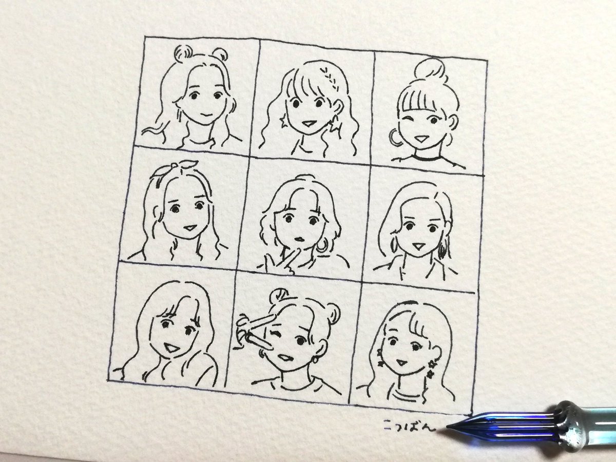 一度インクをつけただけで描ききれた!
上質な紙を使ったのに滲んでくやしー!!
マコさんが似てなーい!!! 