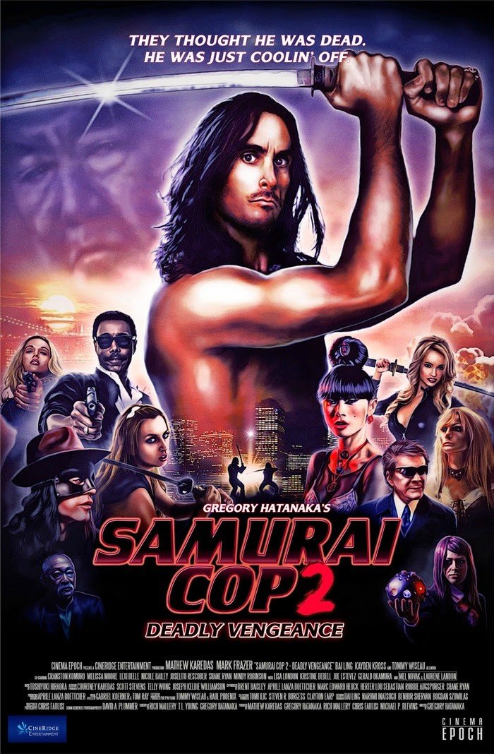 FilmMomatic's tweet photo. #NowWatching SAMURAI COP 2: DEADLY VENGEANCE #GregoryHatanaka @mkaredas #MarkFrazer @geraldokamura @RealBaiLing @TommyWiseau #LaureneLandon #CranstonKomuro @OMGitsLexi #MelissaMoore #MelNovak @kayden_kross @estevezjoe @KristineDeBell @ZoeysSweetTea @char_stokely #HeadInjuryFilm https://t.co/l5ON7L7Jgd