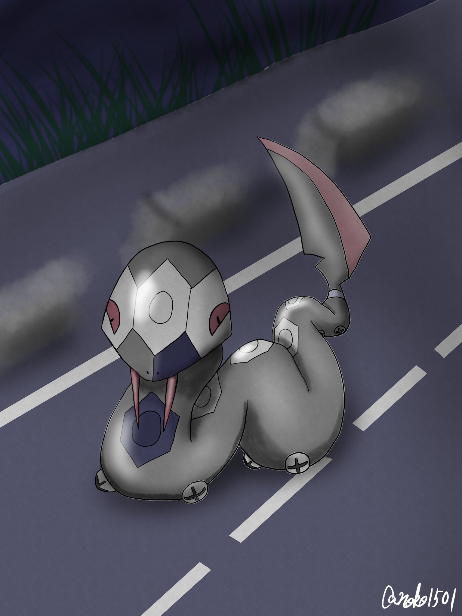 Twitter पर ナカノコ ハブネーク希少種 鋼ハブネーク たいひょうに こうてつの うろこを もっているため ザングースのするどいつめも とおらない あいてが つかれた ところを まきつき どくを くらわせる ポケモン ポケモン希少種 イラスト ポケモン