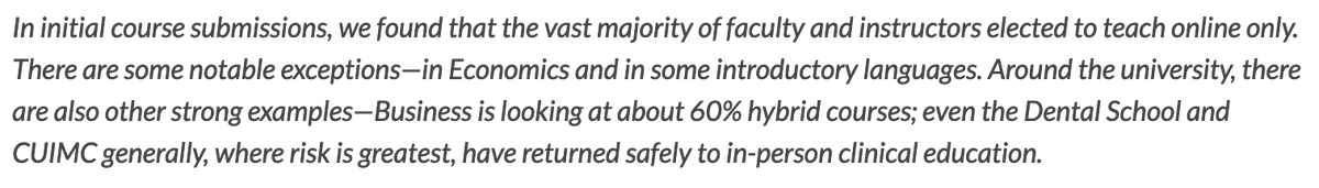 In addition to the problems w/ pitting schools against each other -- this glosses over the unique needs of Dental and Medical education v. the majority of ug and grad studies. Necessity v. preference. (Also, should Business School risk considerations be what we all emulate?) 2/