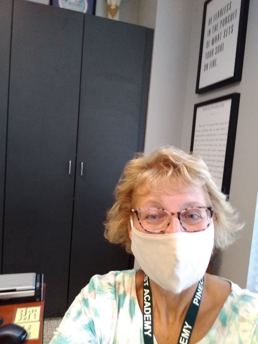 PinecrestAcadem's tweet photo. Mrs. Poss is our new College Counselor and is ready to meet every high school student! She, Mrs. Bohn, and Mrs. Bowman make a fabulous team and hope to see students in The Hub really soon! 
#backtoschool #highschool #inperson #classroom  #openforclasses #COVID19 #safety https://t.co/upBRZ9JK1w