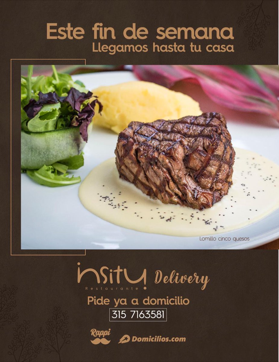 luisbrochero_'s tweet photo. ¿Dónde comer? Si estás en Medellín, INSITU en el Jardín Botánico, tienen delivery sin costo o servicio en sitio para llevar! Deliciosos platos y postres #MedellinCuidadoTotal #MedellinMeCuida Su IG: @restauranteinsitujbm https://t.co/13y1qukMgP