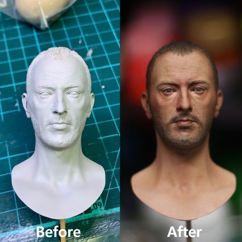 KUMAKUMA7230's tweet image. My paint work

1/6 head 

#leon #레옹 #theprofessional #jeanreno #figure #repaint #toy #onesixthscale #movie #actor #head #hottoys #フィギュア　#painting #ドラえもん