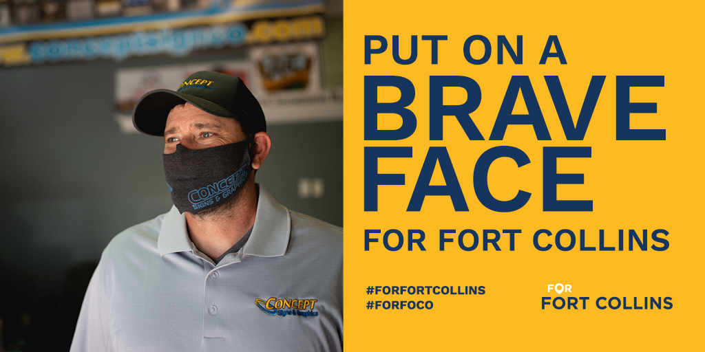 fortcollinsgov's tweet photo. ๐ท When you wear a face covering, businesses like Concept Signs & Graphics can remain open & safe #ForFoCo.
โ
Wash/sanitize your hands before putting on your face covering.
โ
Ensure it covers your nose & mouth.
๐ซ Avoid touching it in public.
โ
Wash it as often as you can. https://t.co/VXh6u2awDL