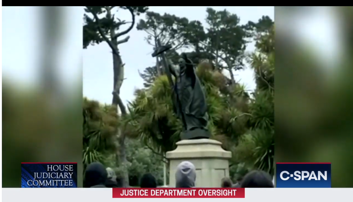 *FOOTAGE THAT INDICATES BARR SHOULD COMMAND A WEHRMACHT JUST TO PROTECT STATUES*