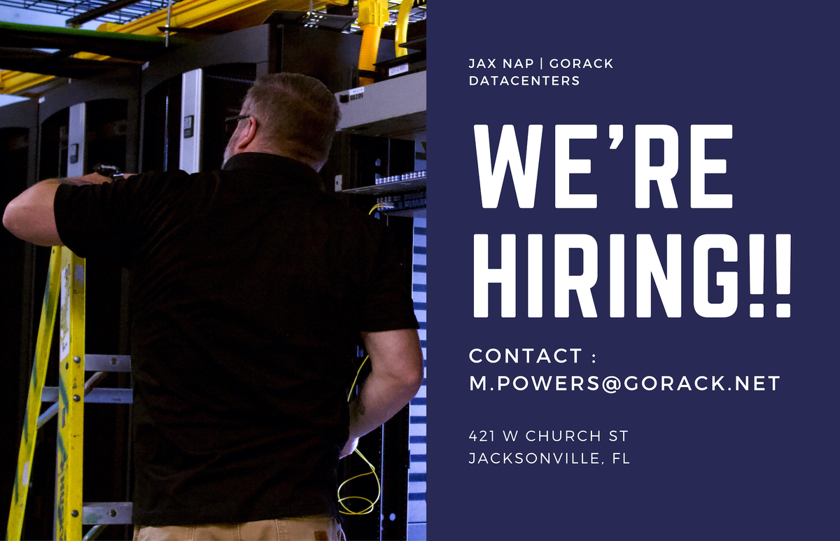 Interested in working as a Network Operations Technician at a Data Center?

We're looking for creative problem solvers to join our team!

For qualifications check : ow.ly/kPnY50AKkFo

#hiring #jobs #jacksonville #ilovejax #telecommunications #datacenter