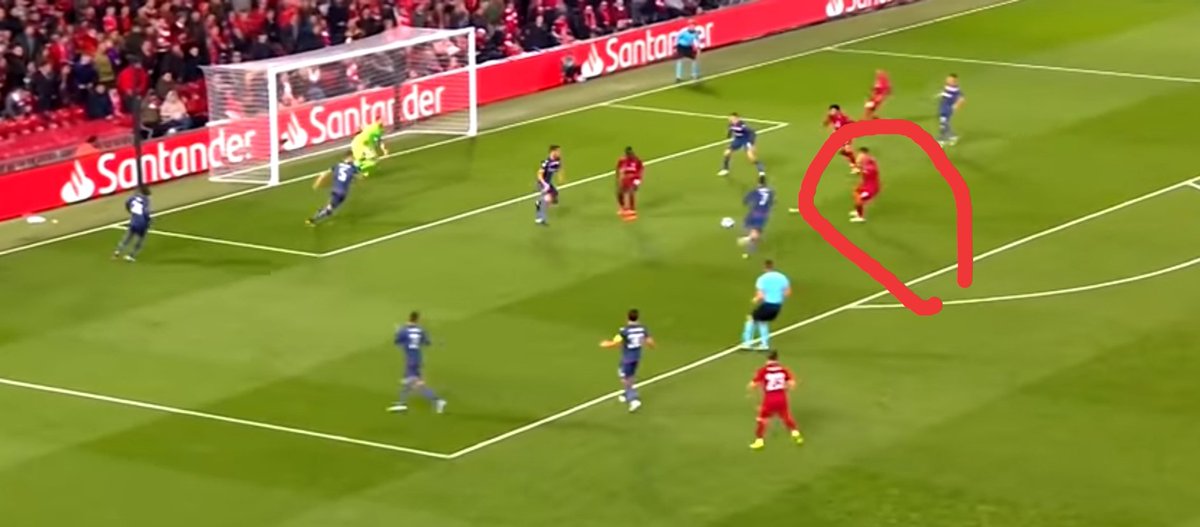 'Arriving late in the box'Peran lain yang biasa dipakai sama seorang gelandang. Tujuan Klopp menginstruksikan ini adalah untuk memberikan opsi tambahan di dalam kotak pinalti, sekaligus efek kejut karena biasanya yang arriving late in the box ini gak ke marking lawan. And Boom!