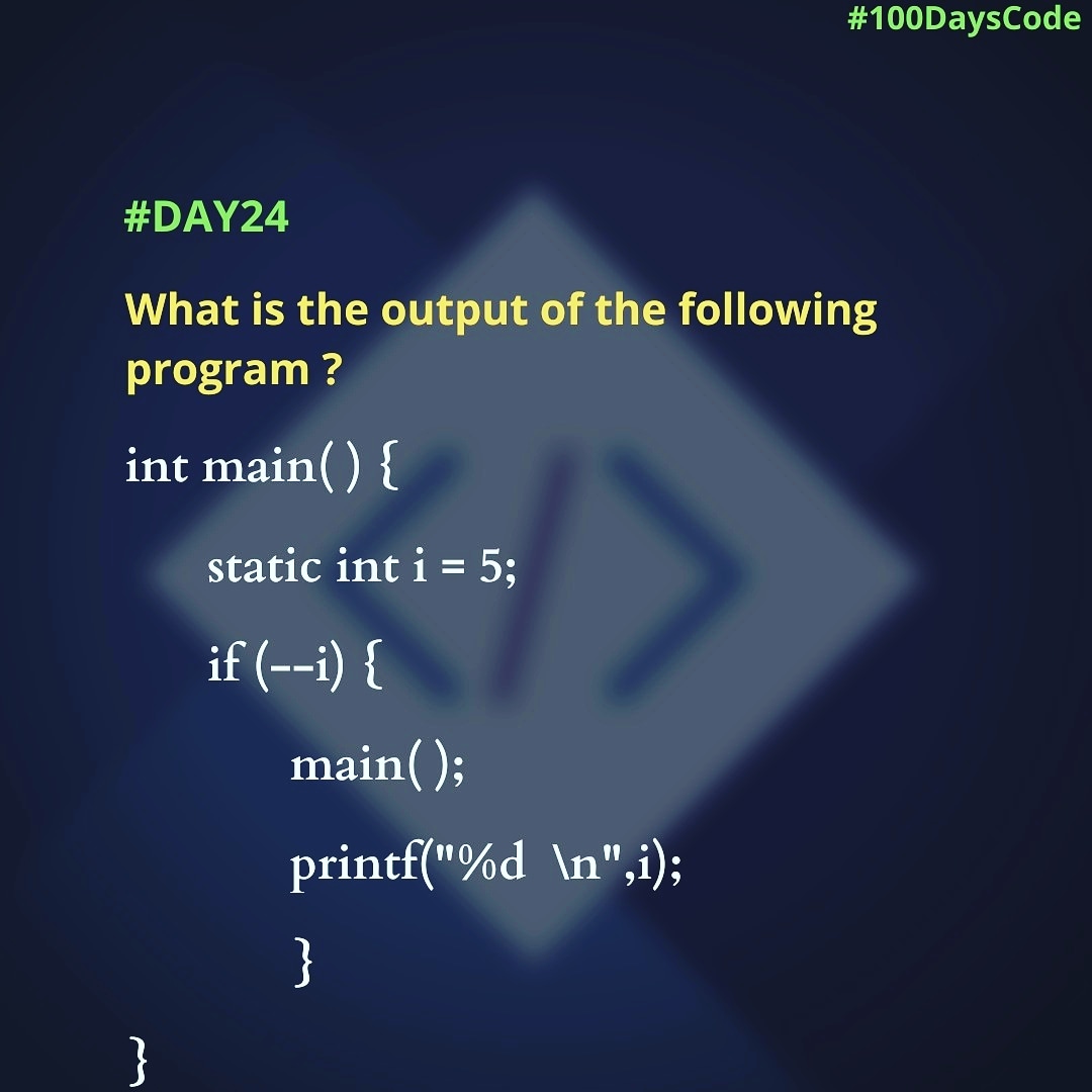 ✓static is used with global variables and functions to set their scope to the containing file.
.
.
.
.
.
#100daysofpractice #100daysofcode #100daysofcodechallenge #cprogramming #clanguage #cprogramminglanguage #ccodes #clanguageprogramming #embeddedprogramming #100DaysOfCode