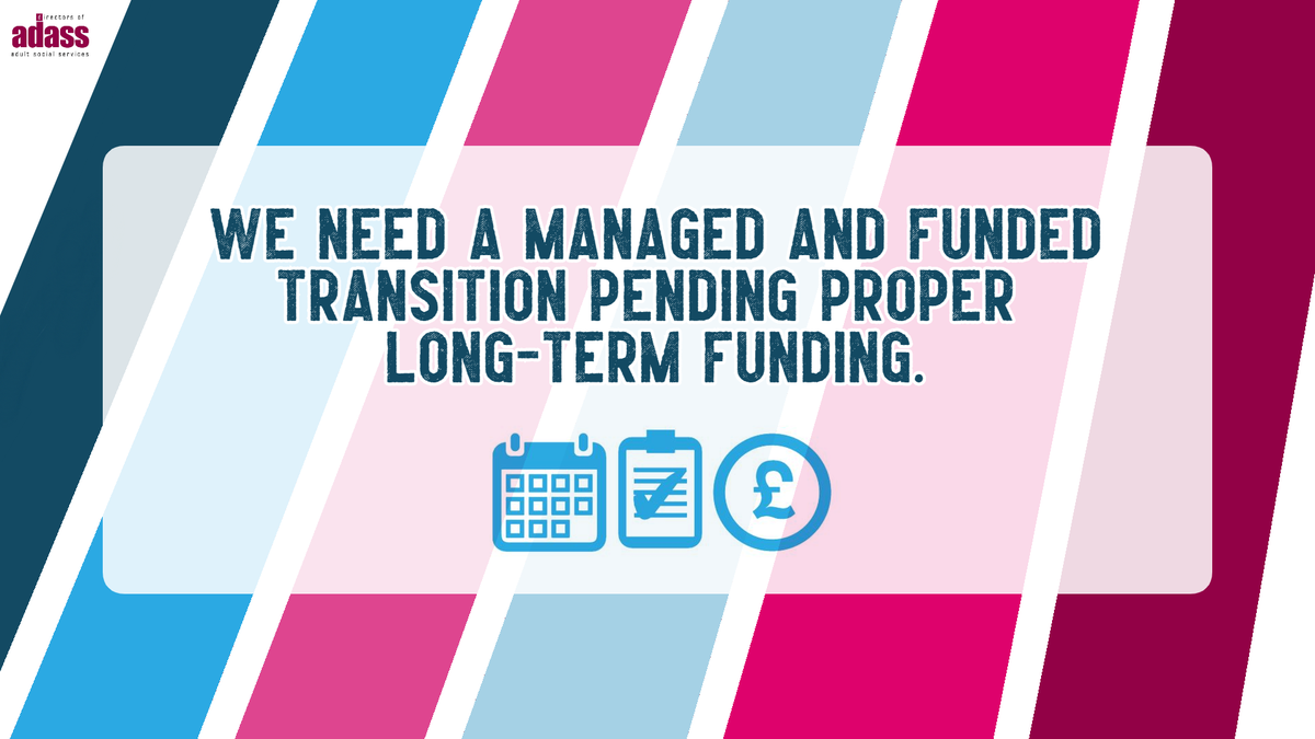 1adass's tweet image. We need a funded and managed transition from the current care system to the new one to ensure service continuity for those of us with care and support needs and to see the care system through the winter

bit.ly/303Sjza

#FutureOfASC #ShapingCareReform #ADASS9Statements