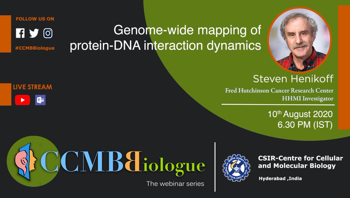 kuncha_santosh's tweet photo. How the genetic material is always in dialogue (interacts) with the protein??
Talk 2 in the #CCMBbiologue webinar series by Prof. Steven Henikoff 
 @3RakeshMishra @ccmb_csir @NCBS_Bangalore @TIFRScience @iiscbangalore @AcademicChatter @IndiaDST @DBTIndia https://t.co/QUwBA3cU1D https://t.co/xCtpFntAdQ