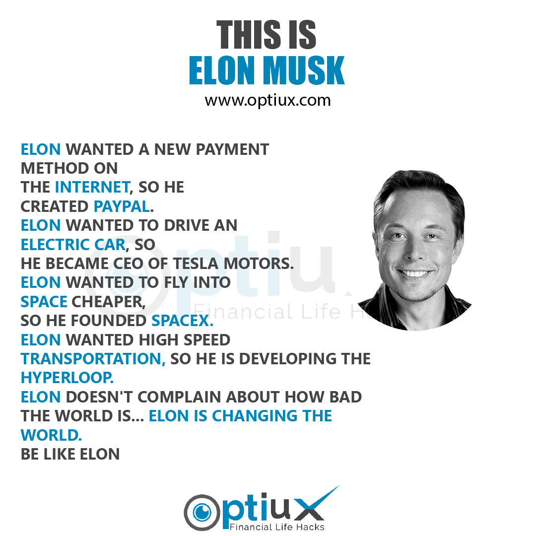 optiux's tweet photo. Elon Musk Became Famous For Buying &amp; Saving Tesla Motors &amp; Taking It To The Whole New Level &amp; Started SpaceX But He First Made His Fortune As A Co-Founder Of Paypal. ❤😎

For More Awesome Contents, Go To Our Official Website 👉 https://t.co/G0RLagyQJK

#optiuxmarketing #elonmusk https://t.co/3yrccTO7EE