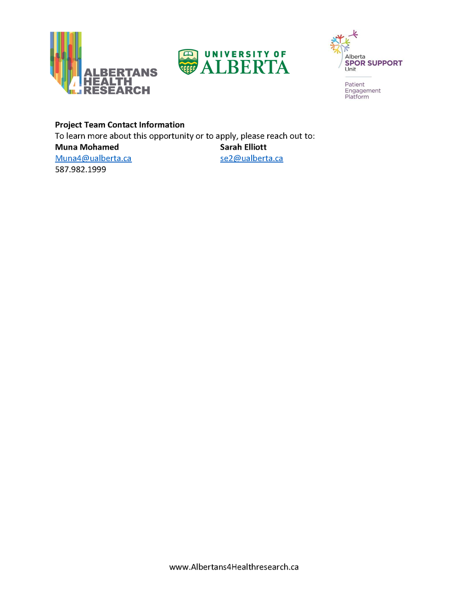 We need help sharing this important opportunity! 
This student KT research project aims to support culturally adapted acute pediatric care educational resources for newcomer parents in Alberta. Focus groups will be hosted on Facebook and newcomer parents must be fluent in Somali.