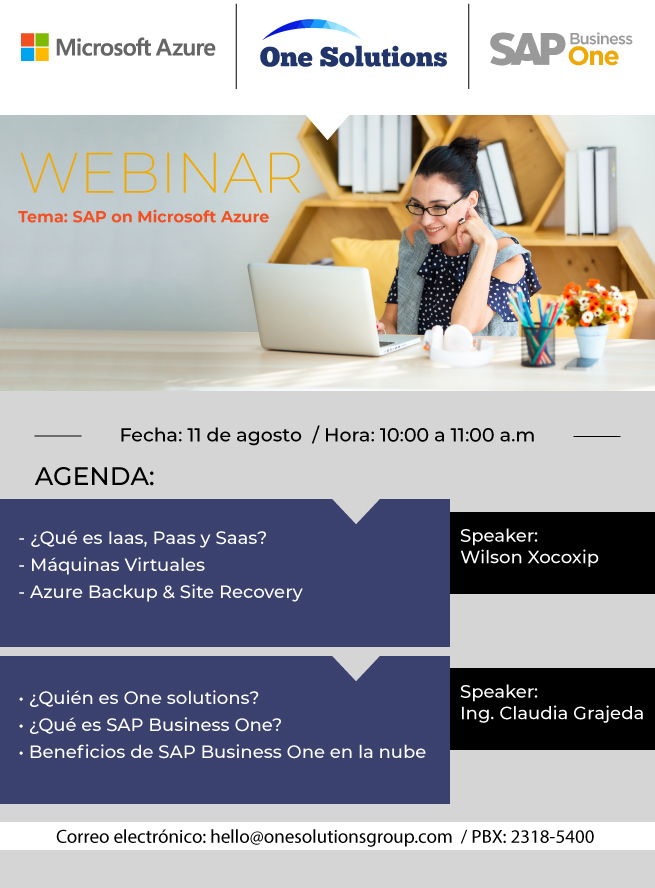 1_Solutions's tweet photo. PRÓXIMO 11 DE AGOSTO | 10:00 AM Centroamérica
WEBINAR: SAP ON MICROSOFT AZURE 
Es tiempo de conocer los beneficios de una plataforma en la nube. Inscríbete aquí: https://t.co/cSxapuF9Cf https://t.co/Mz3JBZwDNa