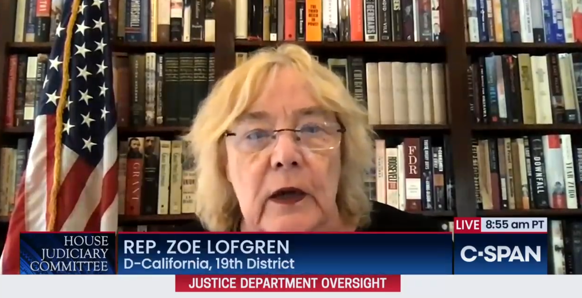 REP. LOFGREN: So you're engaging in domestic terrorism to cover up for Trump's election.