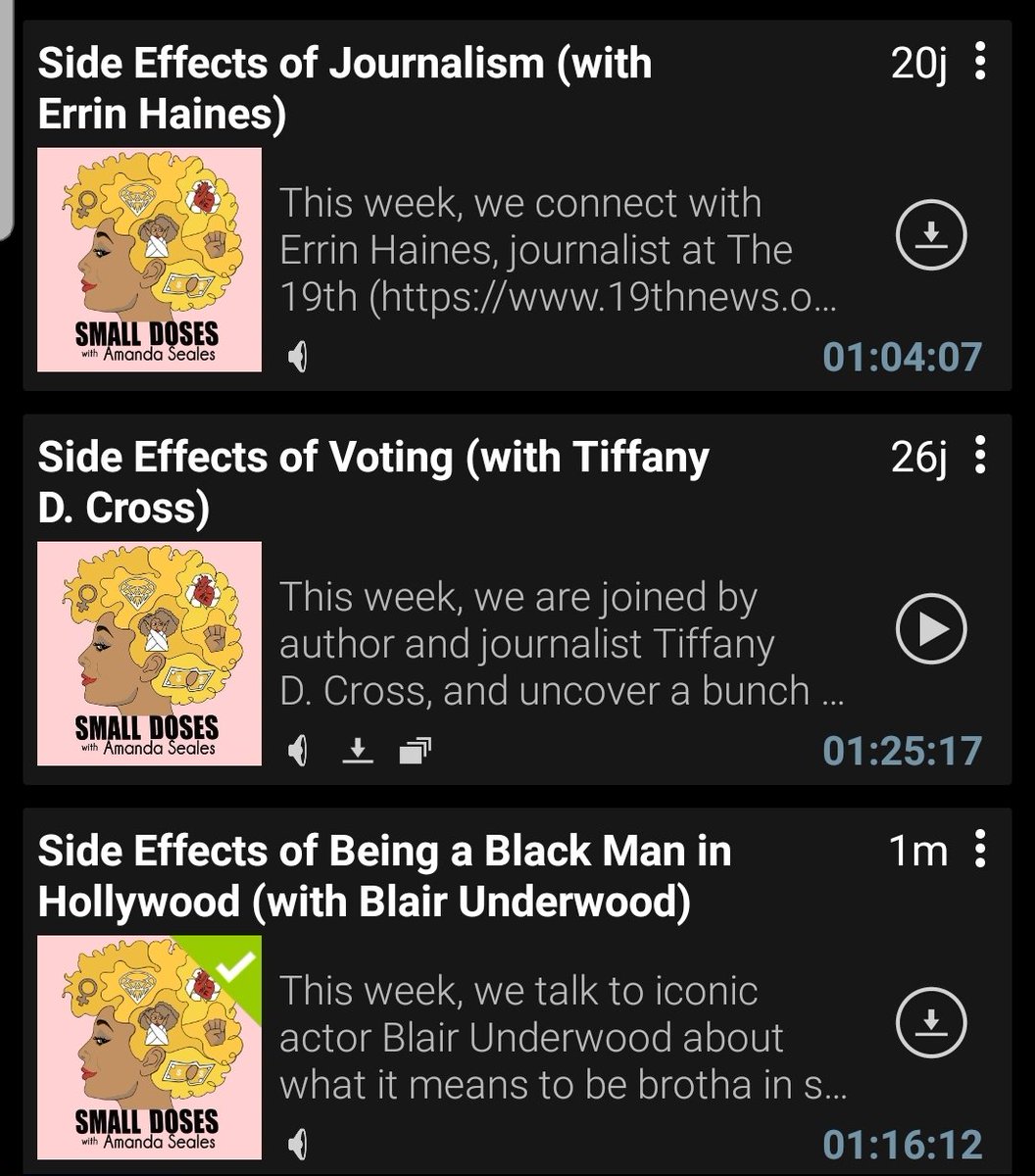 Aujourd'hui on va promouvoir le podcast d'Amanda Seales (Tiffany ds Insecure) Small doses, qui parle de divers faits de société concernant les afro américains en général.À écouter : "Side Effects of Being a Black Man in Hollywood (with Blair Underwood)"C'est mon chouchou