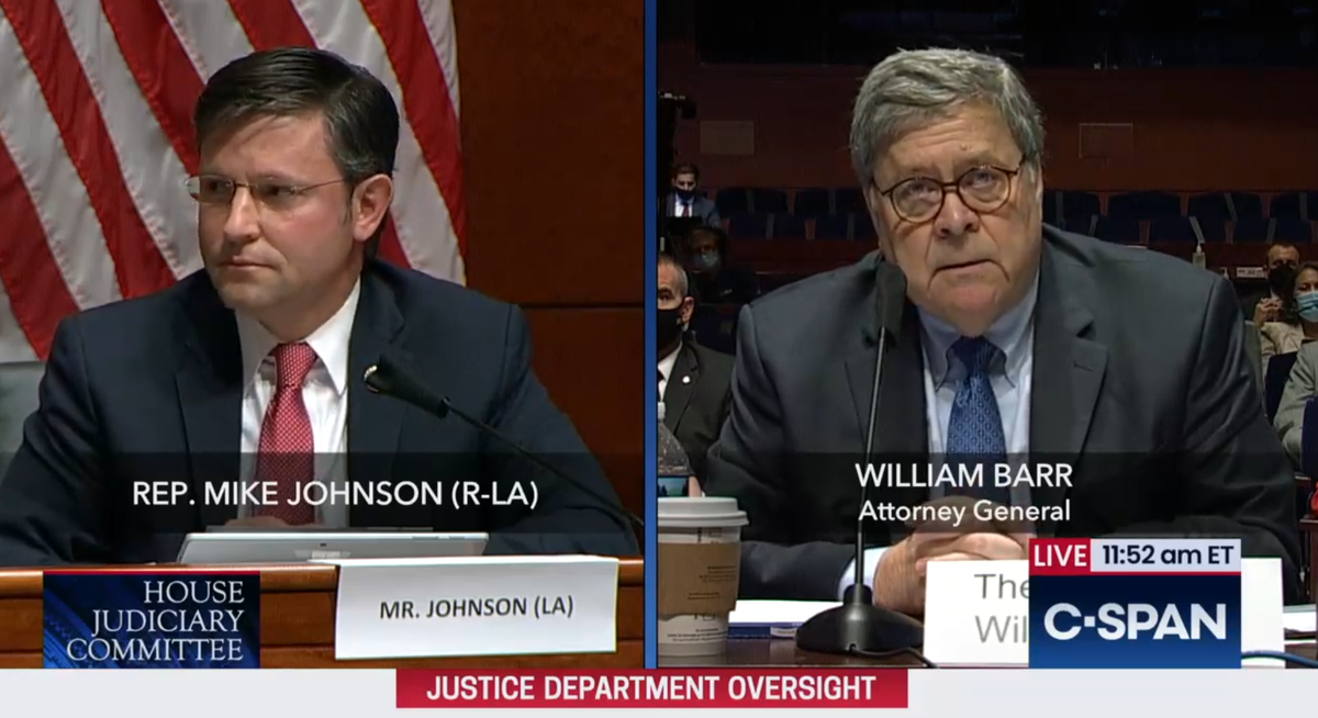 BARR: I haven't even set up any kangaroo courts yet! Who have I fake indicted! I prosecuted Stone! Someone else wanted him not not not jailed prosecuted. The law is not being mean to friends of Trump, unless they have slingshots or laser pointers.JOHNSON: Amen! Steele Dossier!