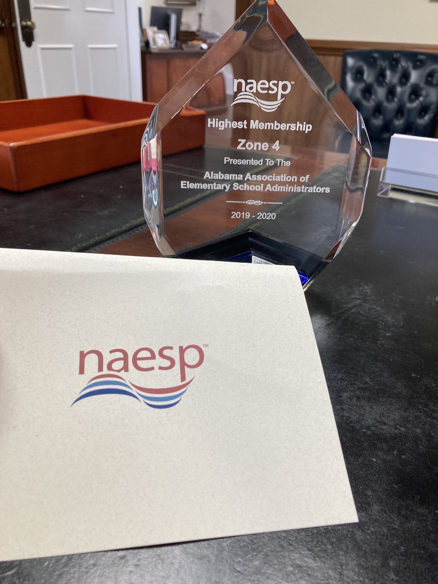 Fantastic News - AAESA recognized for highest NAESP membership for the year. Congratulations Alabama Administrators!