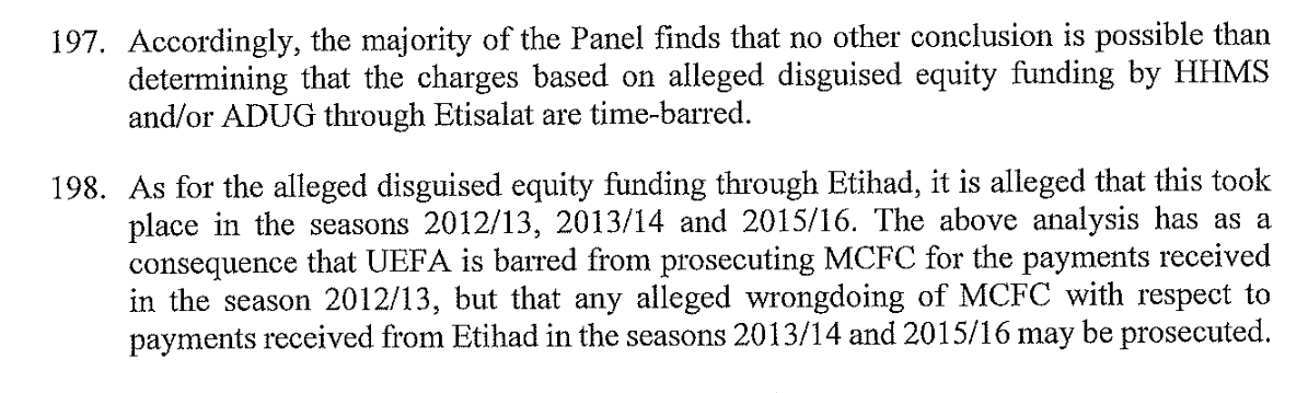 It also excludes part, but not all of the alleged disguised equity funding through Etihad, which went on longer than Etisalat