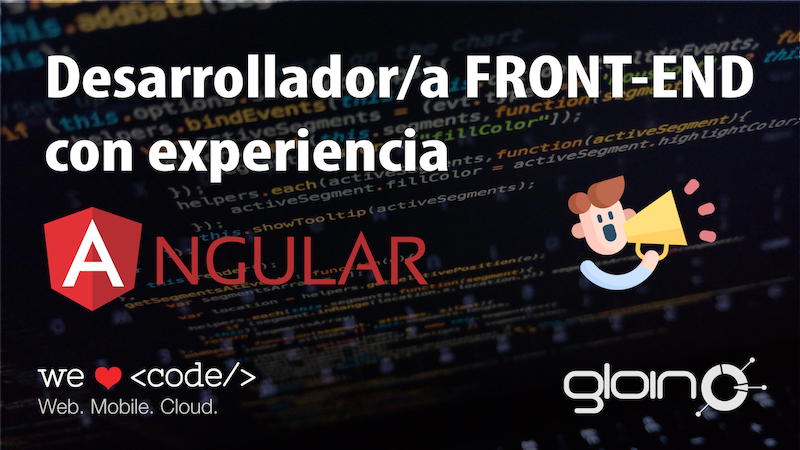 ¡Hey! Si eres una/un #developer #FrontEnd con experiencia en #Angular, ¡te estamos buscando para incorporación inmediata en un proyecto 🔝 con gente muy 🔝! ¿A qué esperas para unirte al equipo #gloiners? Más info 👉 gloin.es/jobs.html