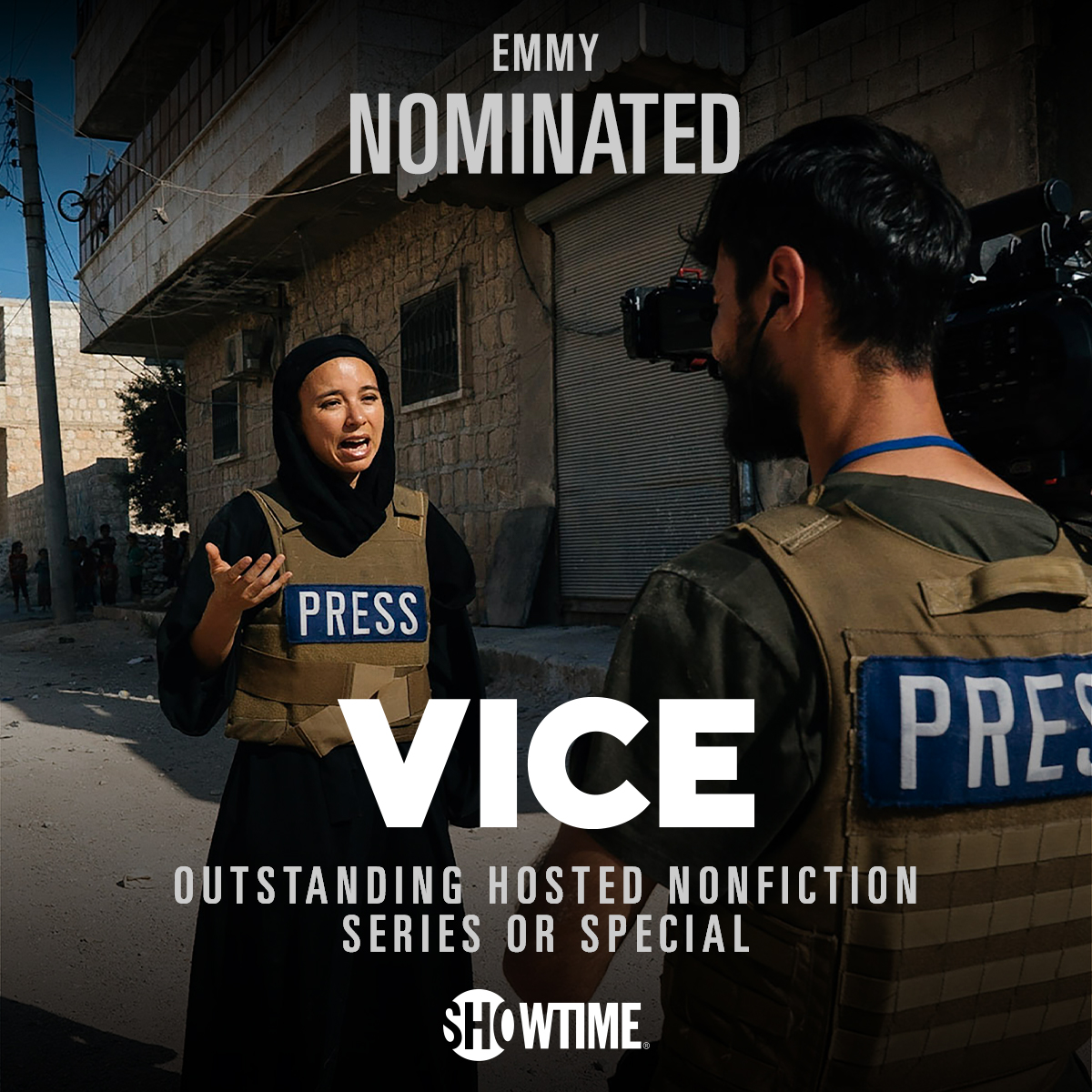 Showtime's tweet photo. We're proud of the team that brought us inside such gripping, timely stories. Congrats to the #VICEonSHO team on the #Emmy nomination! https://t.co/AFqta1wMfY