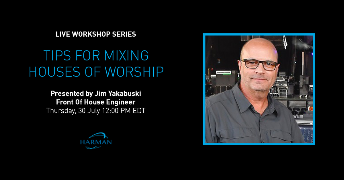SoundcraftUK's tweet photo. #SoundcraftLiveWorkshops Tips for Mixing Houses of Worship
Presented by Jim Yakabuski, FOH Engineer
Thursday, 30 July 12:00 PM EDT
This webinar will provide a time-tested fundamental approach to mixing in a house of worship environment.
Register now: https://t.co/x5nAjBlgMc https://t.co/9R1jj0yTSP